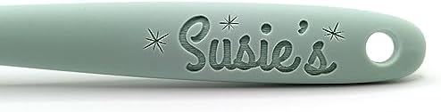 Customizable Silicone Spatula - Personalized Kitchen Tool for Unique Cooks - Heat-Resistant, Non-Stick, and Ergonomic - Your Name Embossed - Perfect Gift Idea (Mint Green)