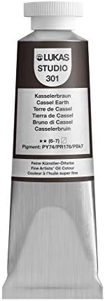 Lukas Studio Artist Oil Color Paints - High-pigment oil paint made with natural binder for artist, painting, & more! - [Cassel Earth - 37 mL]