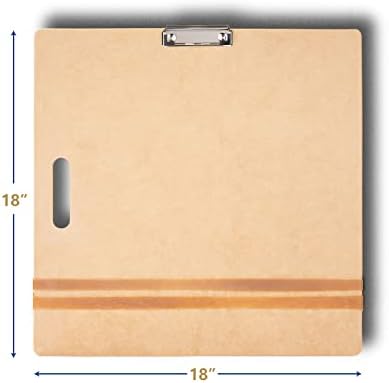 Falling in Art 18x18 Sketch Board with Sturdy Clip &Rubber Bands | Professional Art Drawing Board, Portable Artists Clipboard for Classroom and Studio Drawing