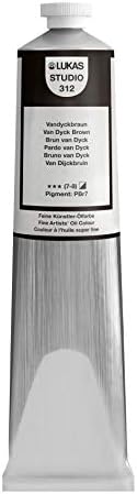 Lukas Studio Artist Oil Color Paints - High-pigment oil paint made with natural binder for artist, painting, & more! - [Van Dyke Brown - 200 mL]