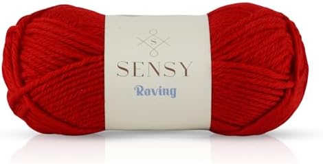 Sensy Roving Yarn, 3.5 oz, 132 Yards, Gauge 5 Bulky (Carmine Red)