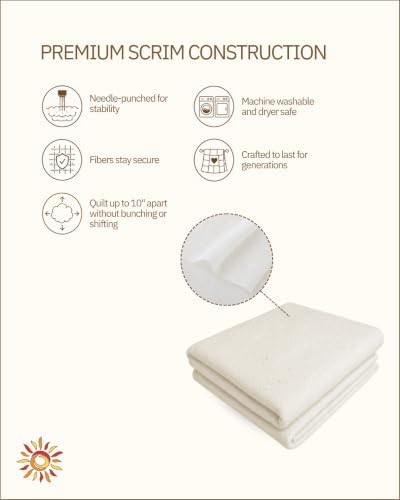 The Warm Company - Warm & Natural Cotton Quilt Batting – Twin Size 72" x 90" – Premium Quilt & Craft Batting for Sewing & Quilting Projects