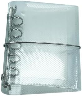 Clear A7 Binder (6-Ring), 4.1" x 5.9" Mini Pocket-Sized Refillable Notebook Cover, Transparent Plastic Flip Flap Folder for Travel, Budget,Reading Bookish
