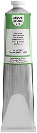 Lukas Studio Artist Oil Color Paints - High-pigment oil paint made with natural binder for artist, painting, & more! - [Green Yellowish - 200 mL]