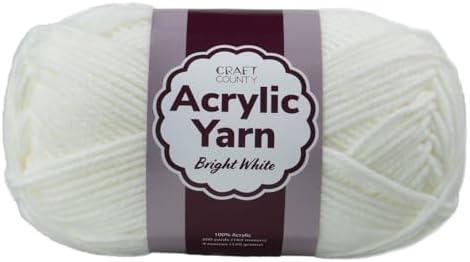 Craft County Medium 4 Acrylic Yarn – 200 Yards of Super Vibrant Yarn for Blankets, Scarves, Hats, & More!