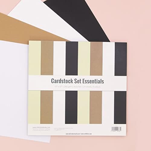 Craftelier - Cardstock Set | Pack of 24 Double-sided Cardstock for Cardmaking, Scrapbooking and Craft Projects | Different Sizes, Colours and Textures (Essentials, 12" x 12")