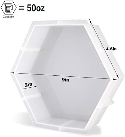 Large Silicone Molds for Resin, Actvty Hexagon Resin Molds, 9 Inch Upgraded Hexagon Silicone Molds for Flowers Preservation, Epoxy Molds for Resin Casting DIY Wedding Home Decors