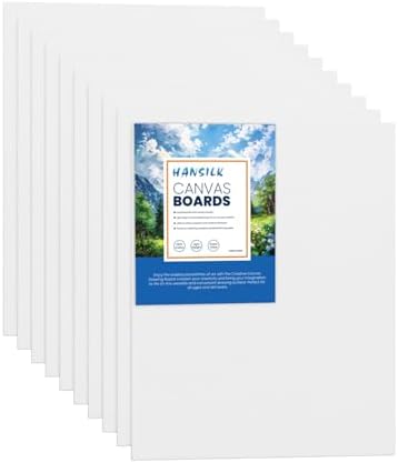 Canvases for Painting Pre Primed 100% Cotton White Blank Canvas Boards for Painting 8x10 Inch 10-Pack, Art Paint Canvas Panels for Acrylic Oil Watercolor Tempera Paints