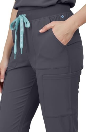 Med Couture Luma Jogger Scrub Pants for Women with Rib Knit Waistband