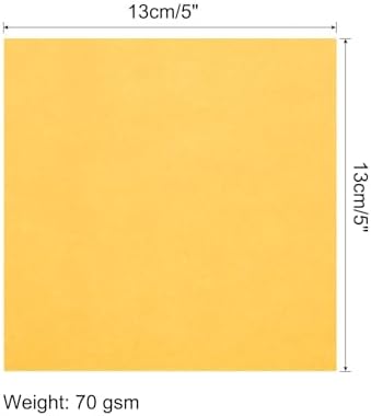 MECCANIXITY 50 Sheet Origami Paper Double Sided Gold 5x5 Inch Square Sheet for Art Craft Project, Beginners, Gifts Decor