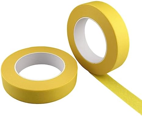 Yellow Masking Tape, 1 Inch x 55 Yards, 2 Rolls