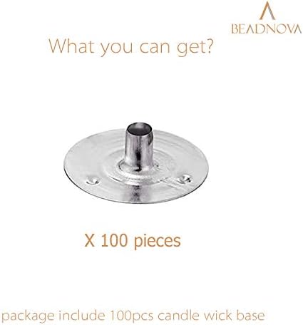 BEADNOVA Candle Wick Base 100pcs Candle Wick Cilps Sustainer Tabs for DIY and Making (12.5mm/ 0.5inch)