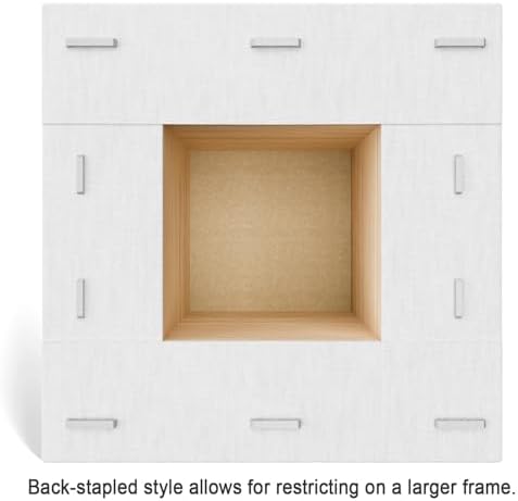 PHOENIX 5x5 Inch 4 Pack Museum Canvas - 2 3/8 Inch Thick Edge Deep Mini Block Canvases for Painting 100% Cotton 11 Oz. Gesso Primed White Blank Professional Art Canvas