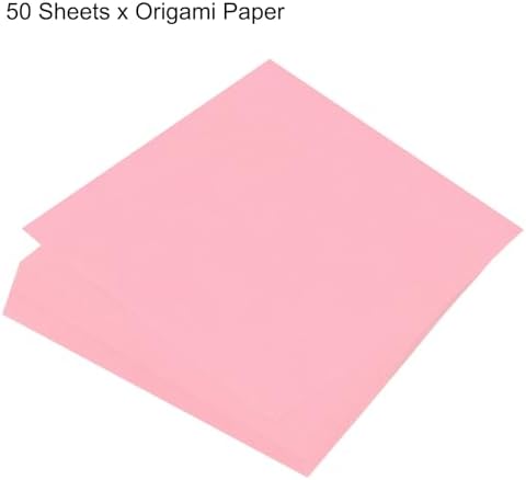 MECCANIXITY 50 Sheets Origami Paper Double Sided 8x8 Inch(20x20cm) Square Sheet for Art Craft Project, Beginners, Gifts Decor, Light Pink