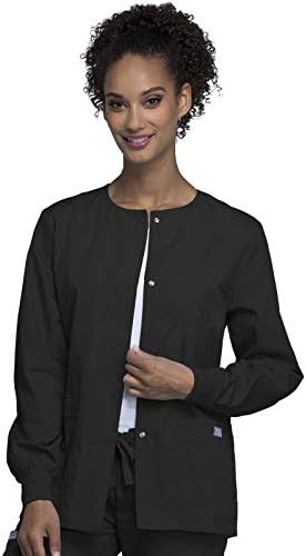 Cherokee WW Originals Scrubs Jacket for Women Snap Front 3 Pockets