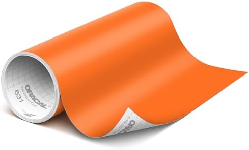 ORACAL 631 Matte Pastel Orange Vinyl Durable Roll Easy to Weed Permanent Adhesive Craft Vinyl for Plotting Machines, Decals & DIY Projects 12” x 10ft