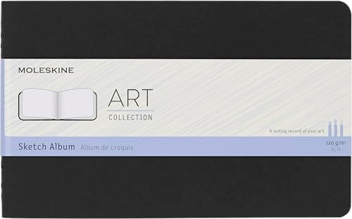Moleskine Art Sketch Album, Soft Cover, Large (5" x 8.25") Plain/Blank, Black, 88 Pages