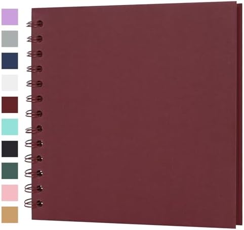 Scrapbook Album 7x7 Inches 40 Pages Hardcover Kraft Paper Red