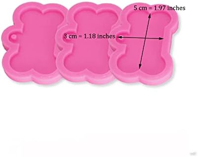 3pc Dog Bones for Pet Dog Tag Necklace Resin Crafting Silicone Mold Crafts Epoxy Resin Art Diy with 10PC Key Ring(DY0061+DY0061+DY0061)