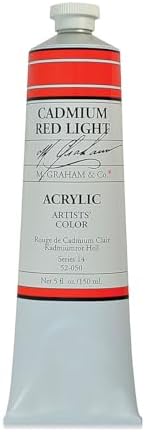 M. Graham & Co. 5-Ounce Tube Acrylic Paint, Cadmium Red Light