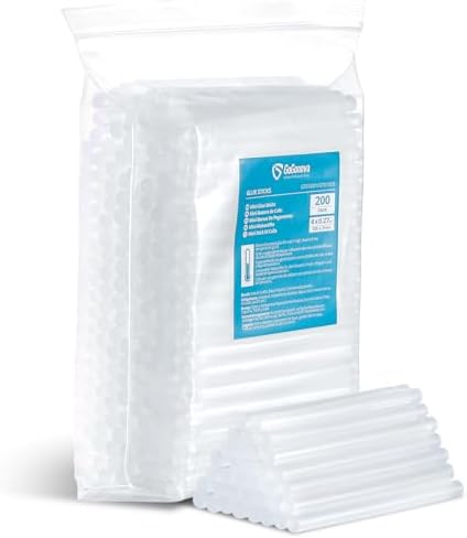 GoGonova Mini Glue Gun Sticks, 200 Pack Clear Hot Melt Adhesive Sticks