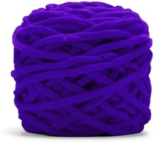 Dark Purple Chunky Chenille Yarn, #6 Super Bulky, 3.5 oz/72 Yards