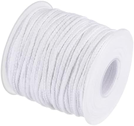 MECCANIXITY Braided Candle Wick Cotton 27 PLY 200 Ft Long 2mm Flat Wide for DIY