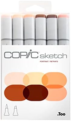 Copic Sketch, Alcohol Markers, 6pc Set, Portrait