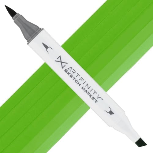 Artfinity Sketch Markers - Leaf Green G1-6, Vibrant, Professional, Dye-Based Alcohol Markers for Artists, Drawing, Travel, & More