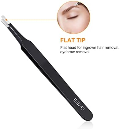 kaverme 9PCS Precision Tweezers Set, Upgraded Anti-Static Stainless Steel | Tweezers for Electronics, Soldering, Laboratory Work, Jewelry-Making, Model, Craft