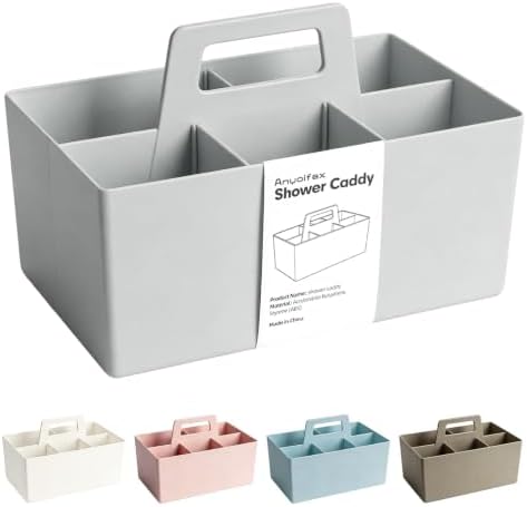 Multipurpose Caddy Organizer with Handle Plastic Desk Storage, Gray