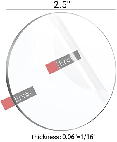 Enoin 30pcs 2.5 inch Clear Plexiglass Sheet 1/16 Inch Thick Disc Circle Acrylic Sheets Plastic Sheet 0.060", Transparent Board Panel for Glass, DIY Project,Picture Frame,Paintings, Art Craft