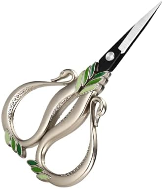 Swan Embroidery Scissors, Stainless Steel Craft Scissors Lightweight Vintage Scissor for Needlework, Sewing Thread Cutting