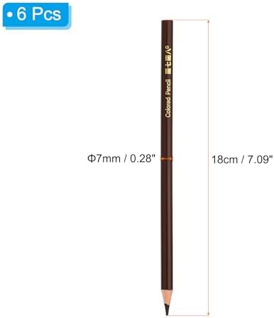 PATIKIL Coffee Colored Pencils Set,6 Pcs Oil Color Pencils Wooden Coloring Drawing Pencil for Artists Art Painting