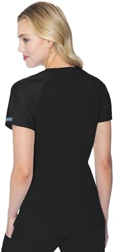 Med Couture Touch Scrub Top for Women Raglan Sleeve 6 Pockets Modern Fit