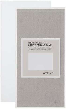 Creative Mark Cotton Canvas Panels 6x12" - 12 Pack - Professional Quality Fine Weave Acrylic Primed Artist Canvas Boards for Painting, Acrylics, Studios, & More
