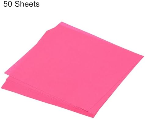 MECCANIXITY 50 Sheet Origami Paper Double Sided Fluorescent Pink 5x5 Inch Square Sheet for Art Craft Project, Beginners, Gifts Decor