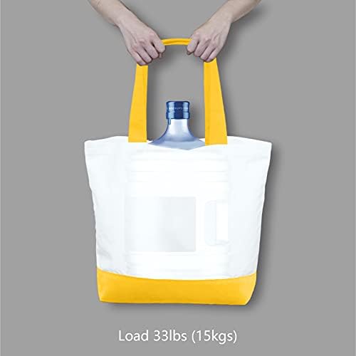 TOPDesign 3-Pack Super Strong Large 12oz Cotton Canvas Tote Bags, Reusable Grocery Shopping Cloth Bags, Fashionable Two-Tone Totes for Crafts, DIY Your Creative Designs