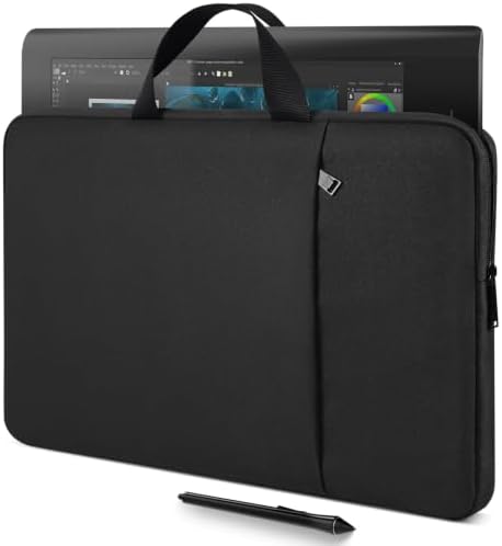 Drawing Tablet Sleeve Case Compatible with XPPen Artist 15.6 Pro, Huion KAMVAS Pro 16, Wacom Cintiq Pro 16/ Cintiq 16 Carrying Bag, Black
