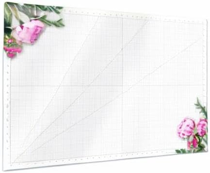 GLASSBOARD STUDIO Glass Craft Mat - Magnetic, Heat & Scratch Resistant - For Crafting, Cutting, Painting, Mixed Media Artwork - Grid Lines, Non-Slip Rubber Feet (Floral 24"L x 36"W)