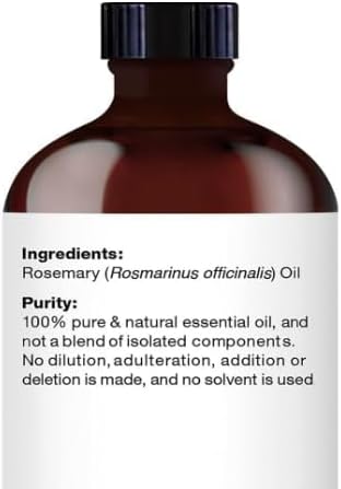 Majestic Pure Essential Oil with Glass Dropper - 100% Pure and Natural - Essential Oils for Diffuser, Aromatherapy, Soap and Candle Making, Rosemary Essential Oil, Rosemary Oil, 4 Fl Oz (Pack of 2)