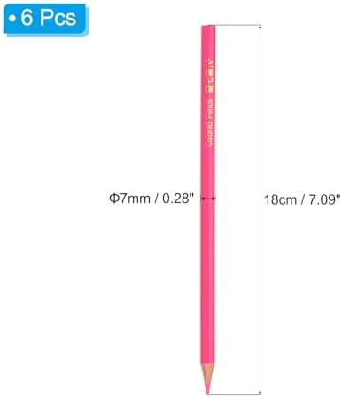 PATIKIL Pink Colored Pencils Set,6 Pcs Oil Color Pencils Wooden Coloring Drawing Pencil for Artists Art Painting