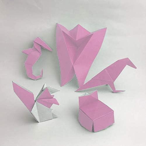 [Taro's Origami Studio] Standard 6 Inch One Sided Single Color (Light Pink) 50 Sheets (All Same Color) Square Easy Fold Premium Japanese Paper for Beginner (Made in Japan)