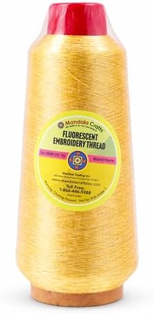 Mandala Crafts Metallic Goldenrod Embroidery Floss for Sewing, 3281 Yard Spool