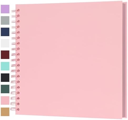 Scrapbook Album 10x10 Inches 40 Pages Hardcover Kraft Paper Pink