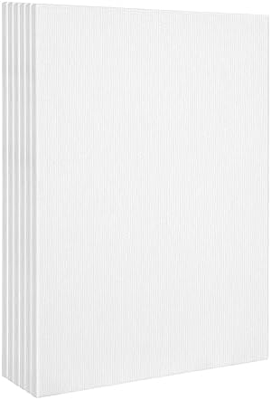 KINGART 805-6 Stretched White Canvas for Painting, 12 x 16 Inch, Pack of 6
