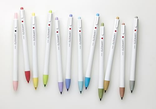 Zebra Pen CLiCKART Retractable Felt Tip Pen, Assorted Ink, 0.6mm, 10-Pack