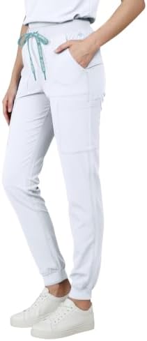 Med Couture Luma Jogger Scrub Pants for Women with Rib Knit Waistband
