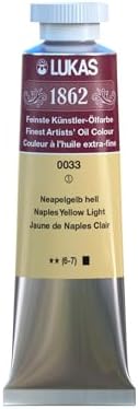 Lukas 1862 Professional German Oil Paint, Naples Yellow Light 37 mL - w/Beeswax & Non-Yellowing Sunflower Oil, Short Drying Time, Smooth, Outstanding Lightfastness