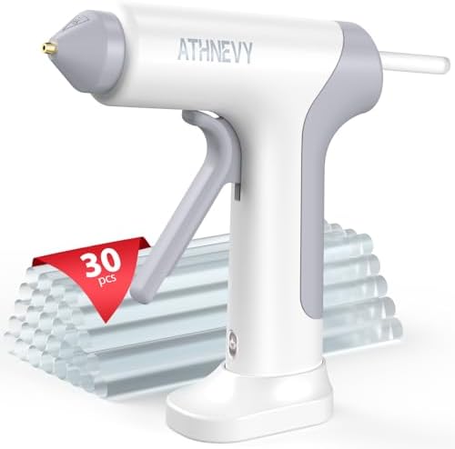 Cordless Hot Glue Gun, 4V 10s Fast Preheat, 30×7mm Glue Sticks, USB-C, 2Ah